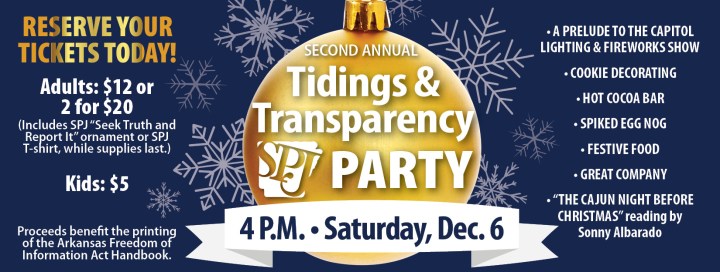 Join us at our Tidings & Transparency Holiday&nbsp;Party!